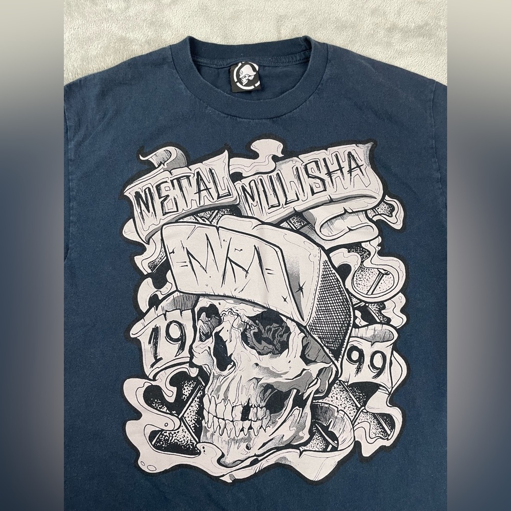 Metal Mulisha Skull 1999 short sleeve T shirt Adult Sz M No Size Tag Navy Blue